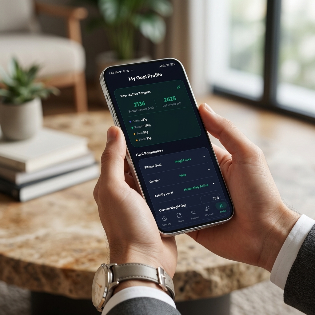 Daily macro targets screen
