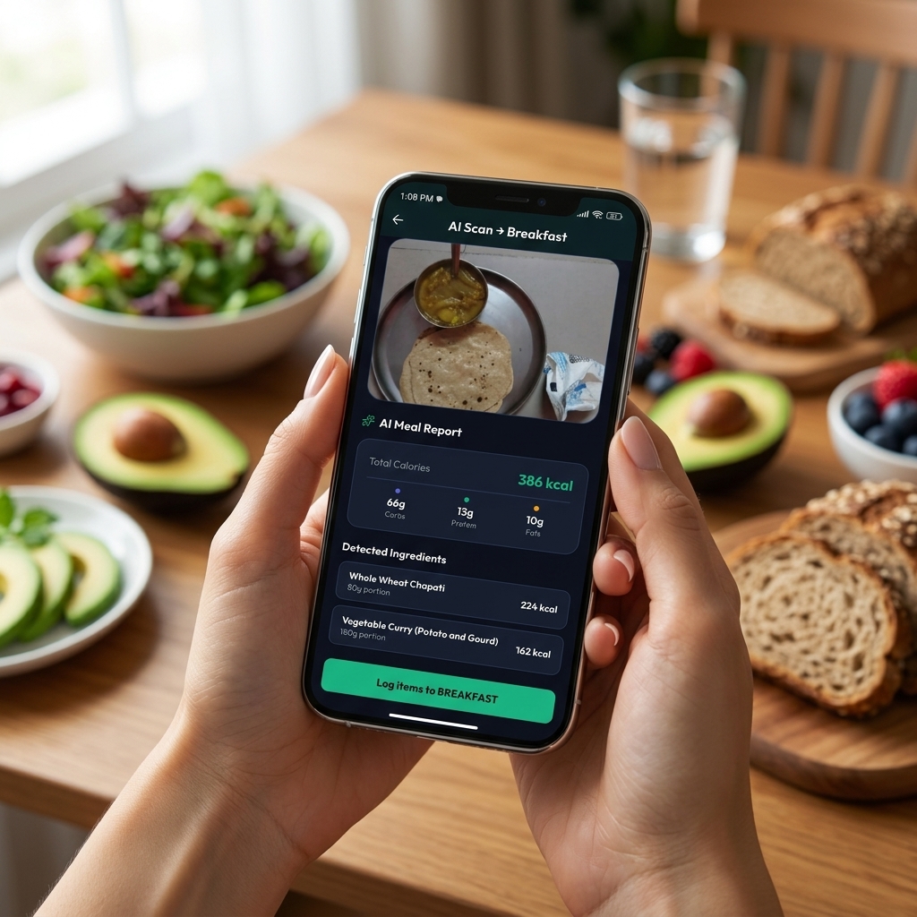 Vision AI food scanning screen